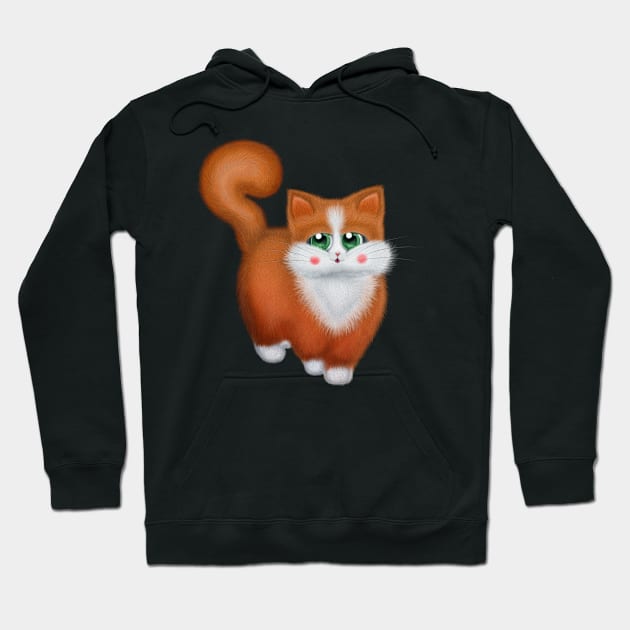 Cute Ginger Cat Hoodie by DeneboArt